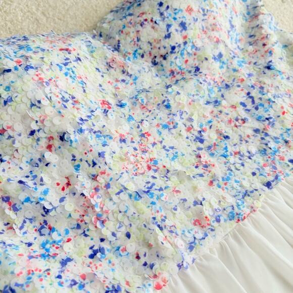 Vintage Guess White Strapless Floral Mini Dress size 6 - Picture 4 of 7